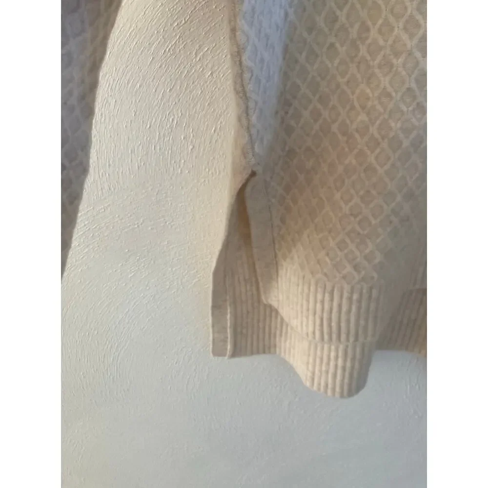 Adam Lippes RTR Design Collective Marled Turtleneck Sweater Wool Blend Beige L - Picture 11 of 13